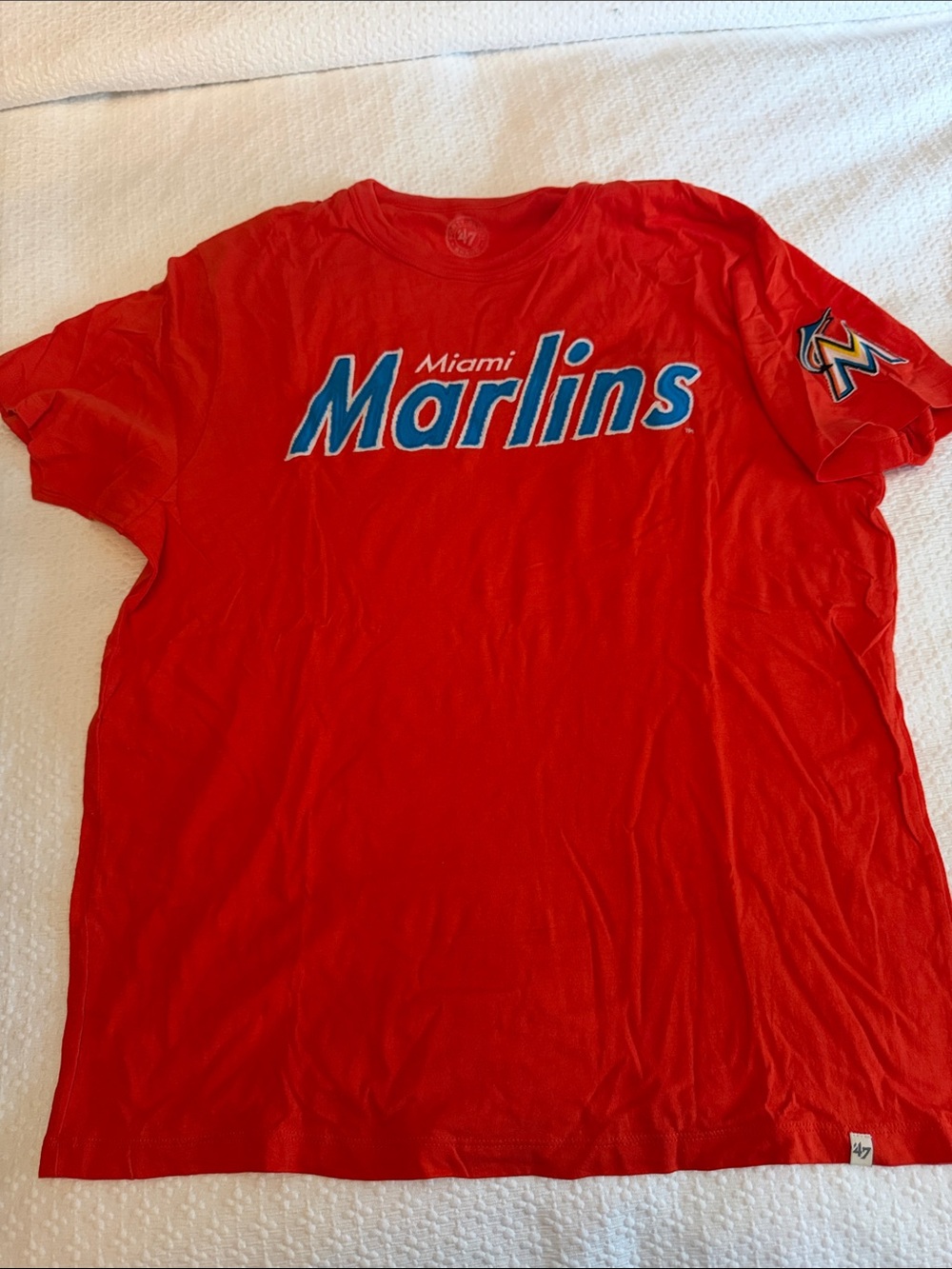 Miami Marlins Red Orange Logo T‑Shirt - Men